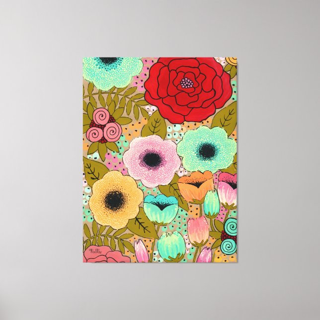 Floral Garden Painting Art Pip Gerard Canvas Print (Front)