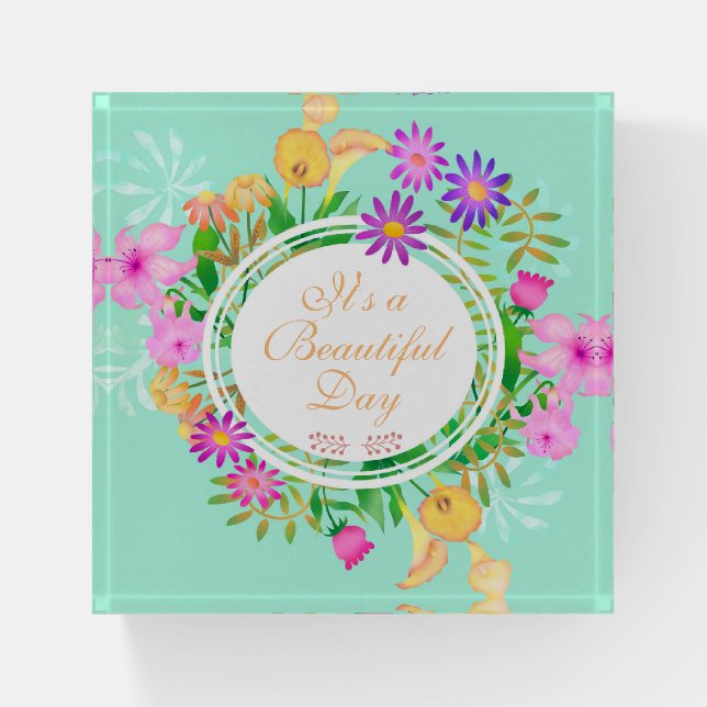 Floral Garden  Paperweight (Front)
