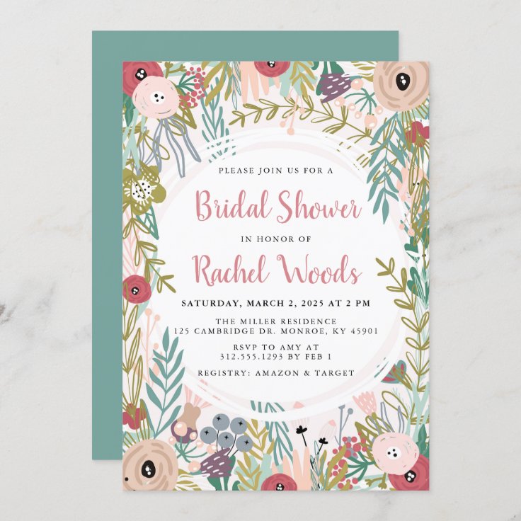 Floral Garden Party Bridal Shower Invitation Zazzle