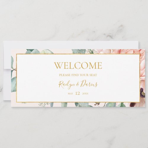 Floral Garden Pastel Hanging Seating Chart Header