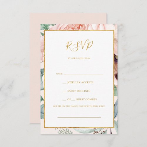 Floral Garden Pastel Song Request RSVP Card