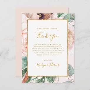 Floral Garden Pastel Thank You Reception Card