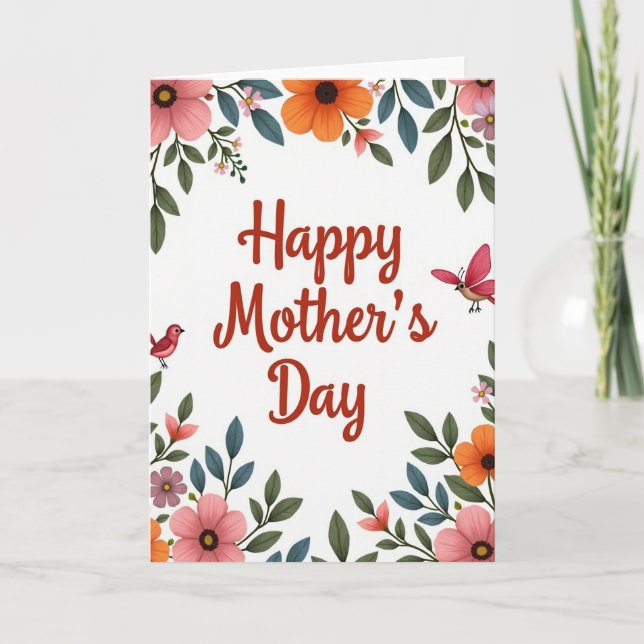 Floral Garden Pattern Greeting Card (Front)