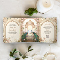 Floral Garden Peacocks Indian Palace Wedding