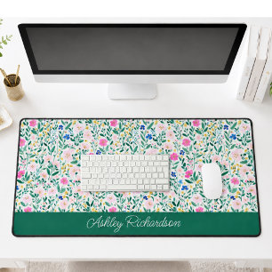 Floral Garden Personalized Desk Mat