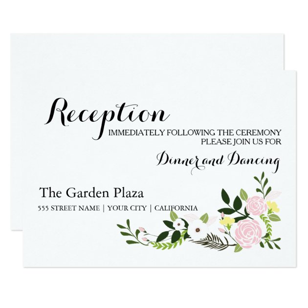 Floral Garden Reception Card