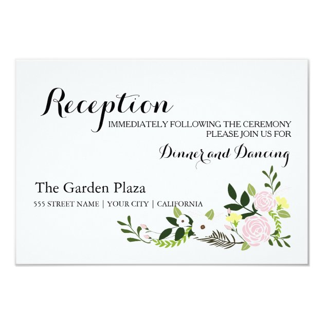 Floral Garden Reception Card