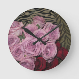 Floral Garden Round Clock