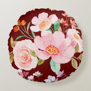 Floral Garden  Round Pillow