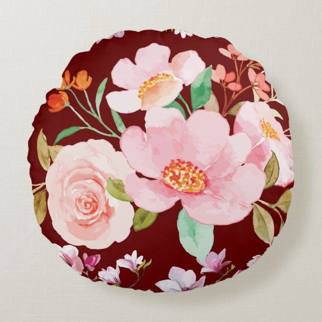 Floral Garden  Round Pillow (Front)