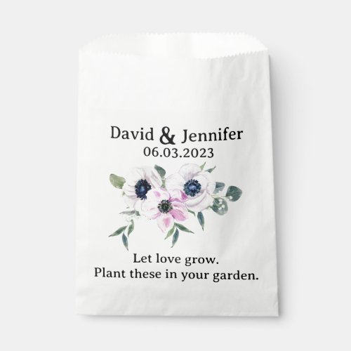 Floral Garden Seed Envelopes Wedding Favor Bag