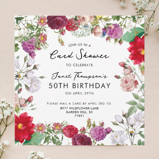 Floral Garden Shower by Mail Birthday Invitation