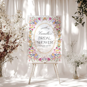 Floral Garden Spring Bridal Shower Acrylic Sign