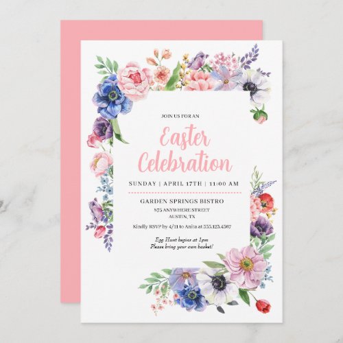 Floral Garden Spring Easter Celebration Invitation