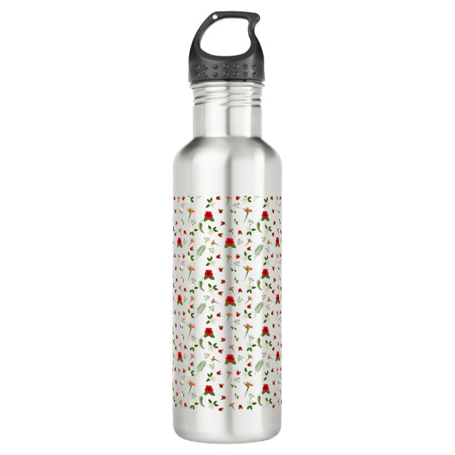 Floral Garden  Stainless Steel Water Bottle (Front)