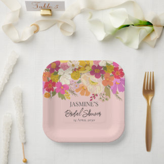 Floral Garden Summer Bridal Shower Paper Plates