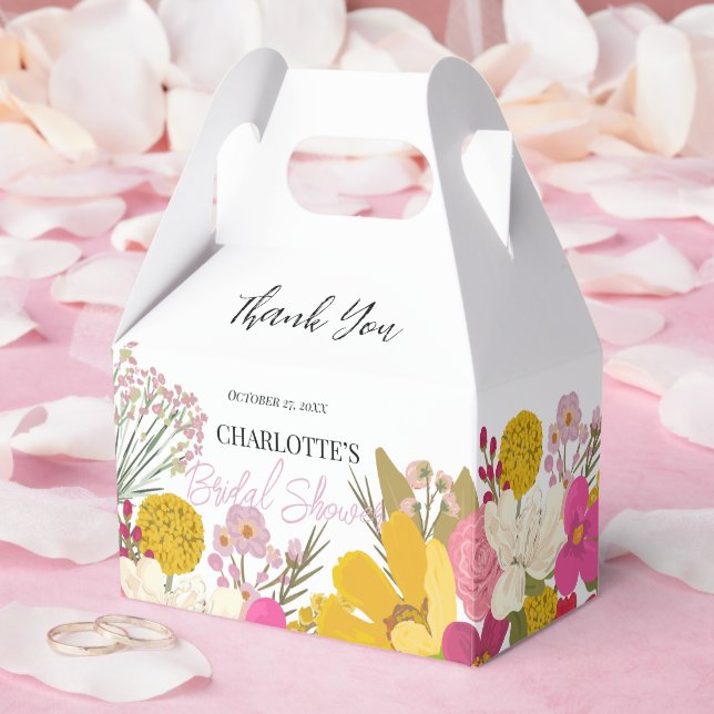 Floral Garden Summer Bridal Shower Thank You  Favor Boxes (Wedding)