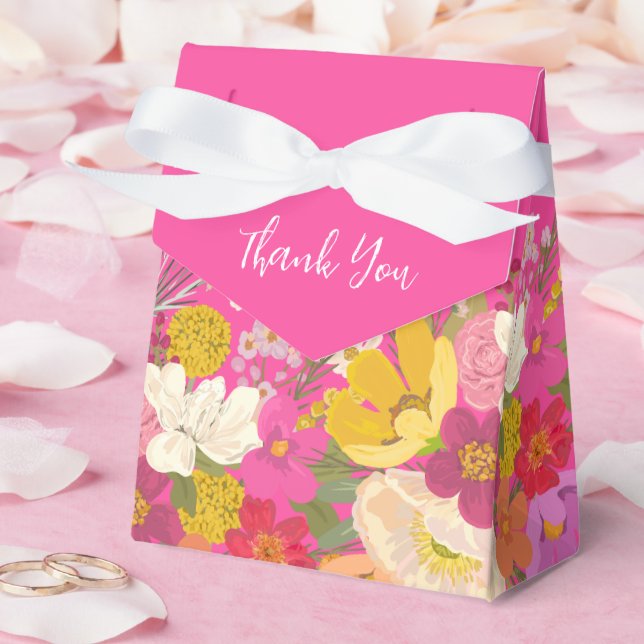 Floral Garden Summer Bridal Shower Thank You  Favor Boxes (Wedding)
