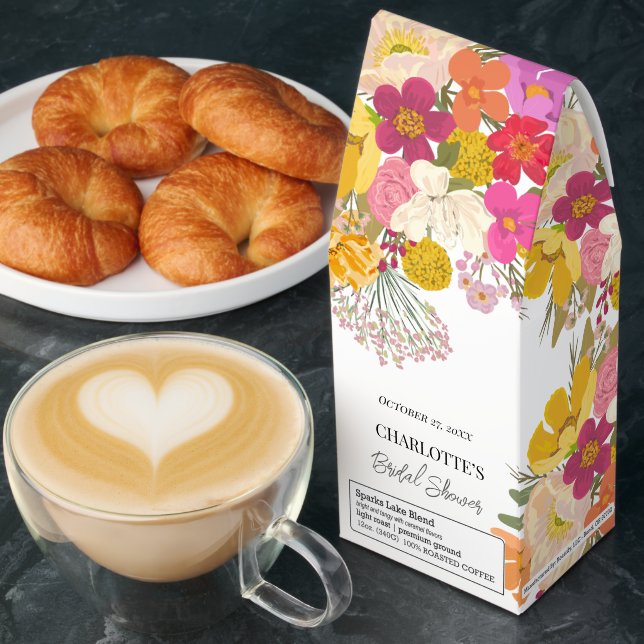 Floral Garden Summer Bridal Shower Thank You  Roasted Coffee (Breakfast)