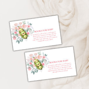 Floral Garden Sweet Pea Books For Baby Shower  Enclosure Card