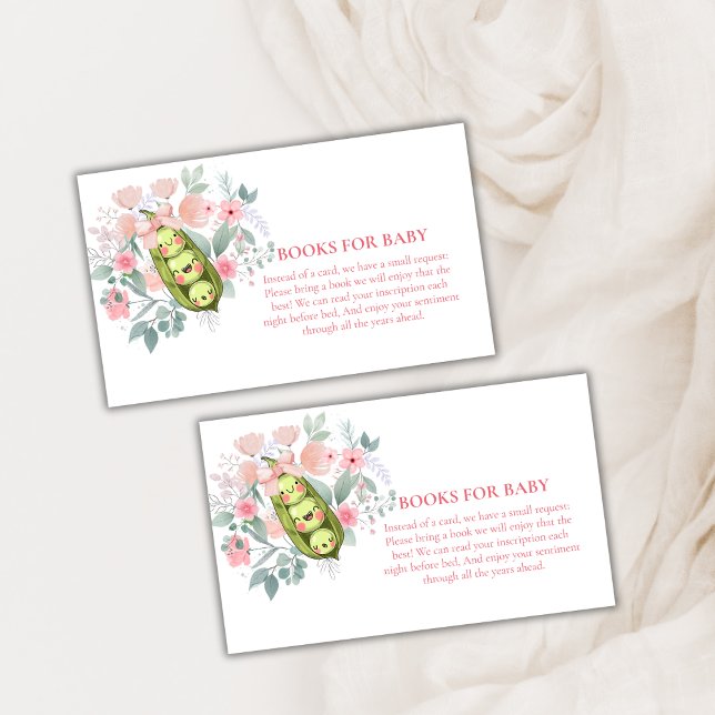 Floral Garden Sweet Pea Books For Baby Shower  Enclosure Card (Floral Garden Sweet Pea Books For Baby Shower Enclosure Card)