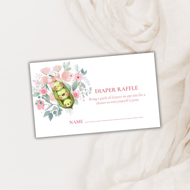 Floral Garden Sweet Pea Diaper Raffle Baby Shower  Enclosure Card (Floral Garden Sweet Pea Diaper Raffle Baby Shower Enclosure Card)