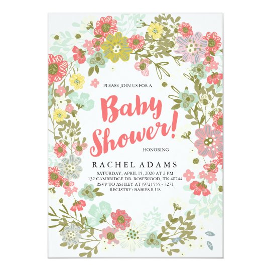 Flower Garden Baby Shower Invitations | Zazzle