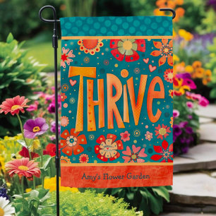  Floral Garden Thrive Fun Custom Name Flag