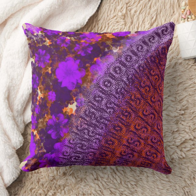 Floral Garden Throw Pillow (Blanket)