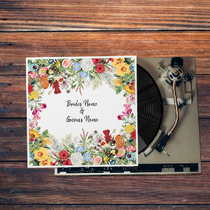 Floral Garden Vinyl Record Album Cover Wedding Envelope