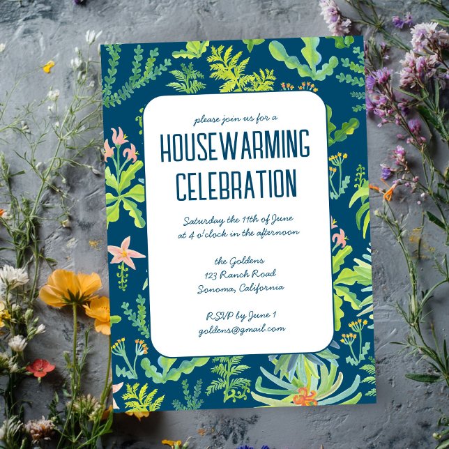 Floral Garden Watercolor Custom HOUSEWARMING PARTY Invitation (Floral Garden Watercolor Custom HOUSEWARMING PARTY Invitation
)