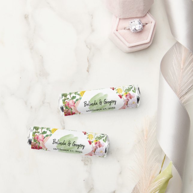 Floral Garden, Watercolor & Geometric Wedding Breath Savers® Mints (Wedding)