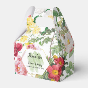 Floral Garden, Watercolor & Geometric Wedding Favor Boxes