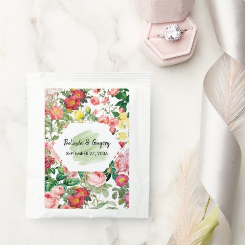 Floral Garden Watercolor  Geometric Wedding Tea Bag Drink Mix
