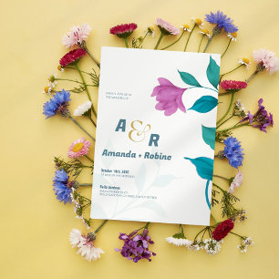 Floral Garden Watercolor Wedding Invitation