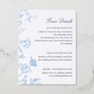 Floral Garden Wedding Details Letterpress Enclosure Card
