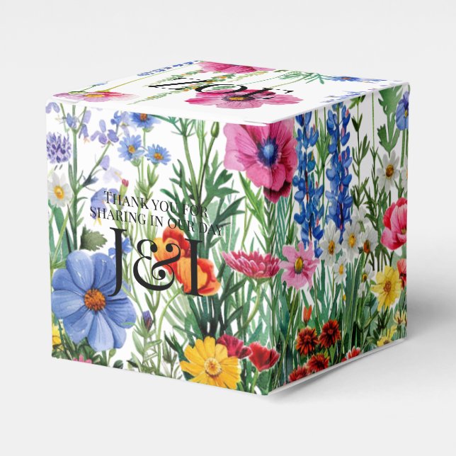 Floral garden wedding favor boxes (Front Side)