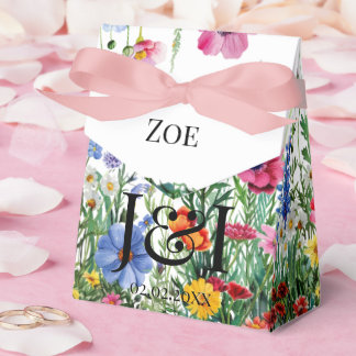 Floral garden wedding favor boxes