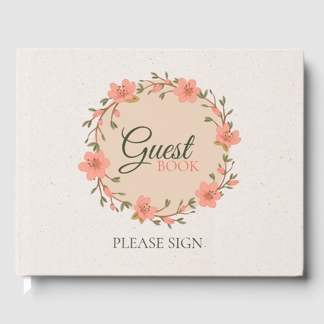 Floral Garden Wedding Guest Book (Front)