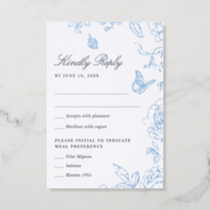 Floral Garden Wedding Letterpress RSVP Cards