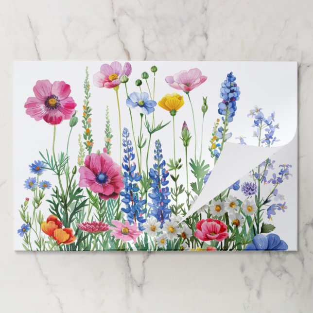 Floral garden wedding paper pad (Folded)