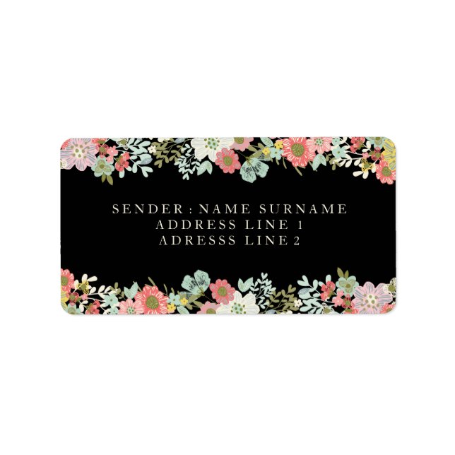 Floral Garden Wedding Return Address Labels (Front)
