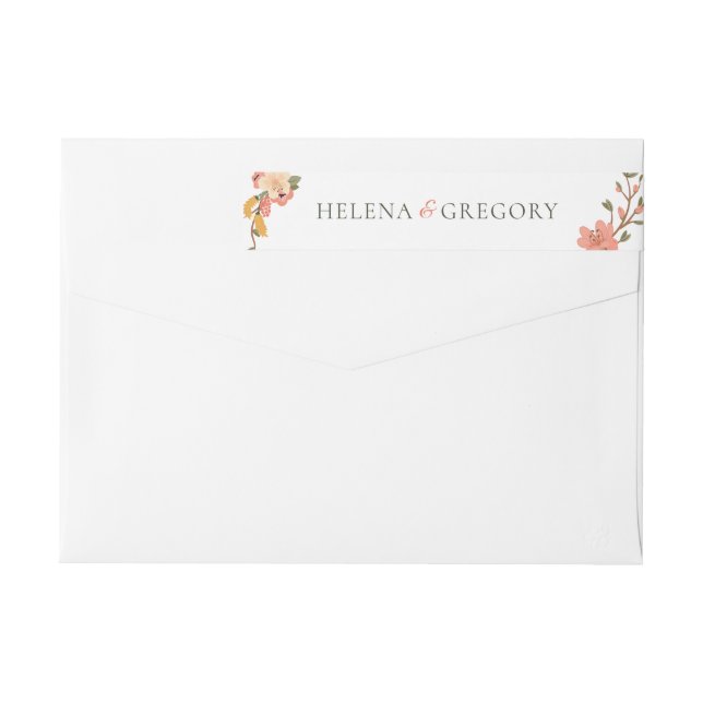 Floral Garden Wedding Wrap Around Label (Back)