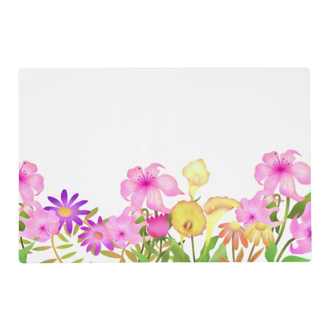 Floral Garden White Placemat (Front)
