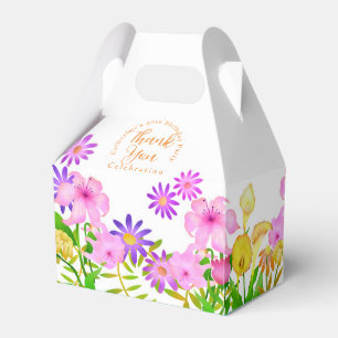 Floral Garden White Tent Favor Box