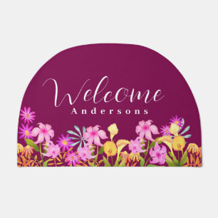 Floral Garden Wine Welcome Doormat