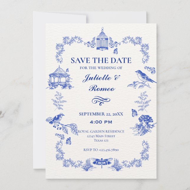 Floral Garden with animals Invitation (Front)