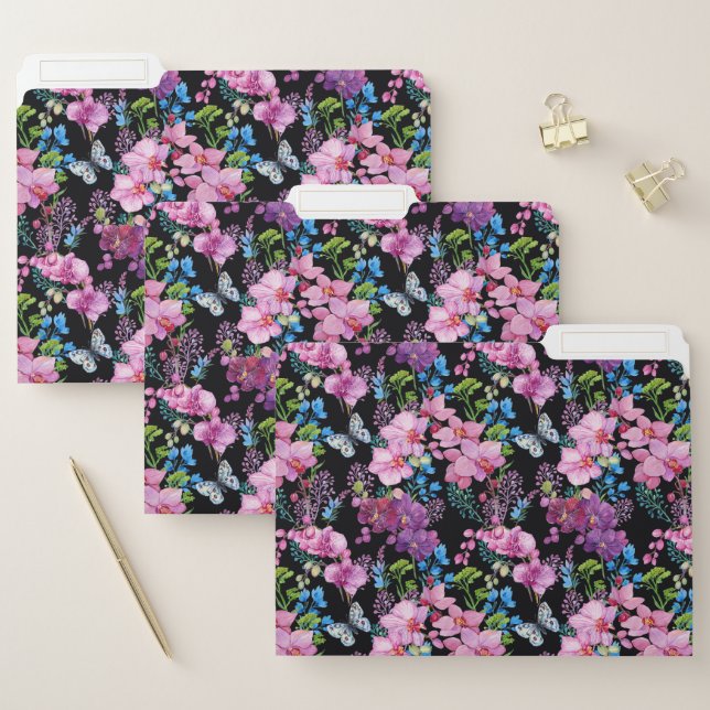 Floral Garden With Butterflies File Folder (Set)