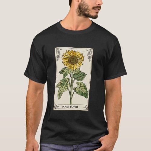 Floral Gardener Sunflower Blossom Tarot Card T-Shirt