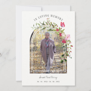 Floral Garland Butterflies Memorial Dear Ones Invitation